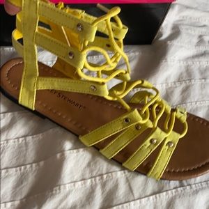 Yellow gladiator sandals